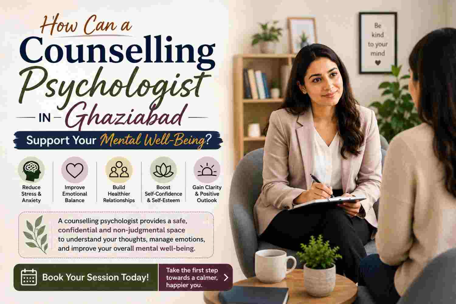 How Can a Counselling Psychologist in Ghaziabad Support Your Mental Well-Being?
